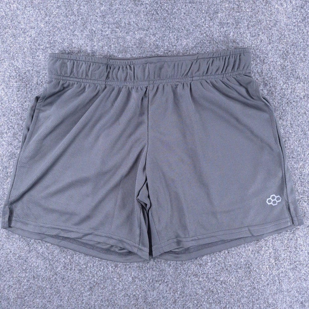 Rudis Mens Training Wrestling Shorts Gray Mesh Elastic Waist Drawstring Size M